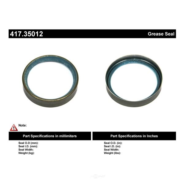Centric Premium™ Rear Outer Wheel Seal 417.35012