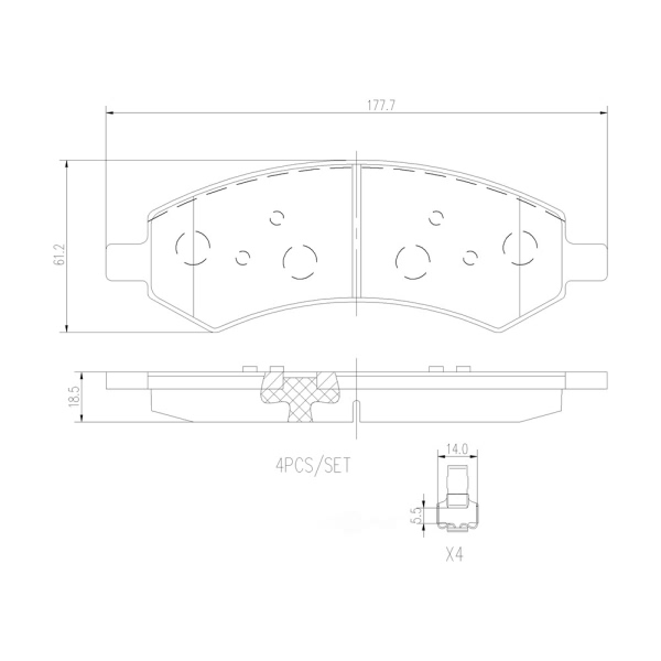 brembo Premium Ceramic Front Disc Brake Pads P18013N