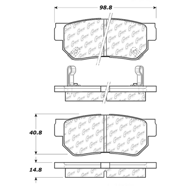 Centric Posi Quiet™ Ceramic Brake Pads With Shims And Hardware 105.08130