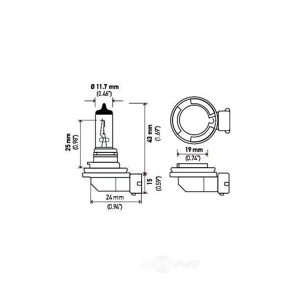 Hella H8 Standard Series Halogen Light Bulb H8