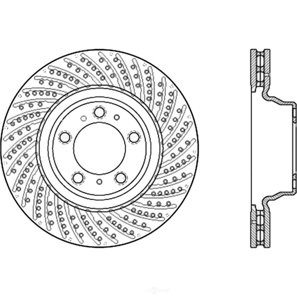 Centric SportStop Drilled 1-Piece Rear Passenger Side Brake Rotor 128.37075