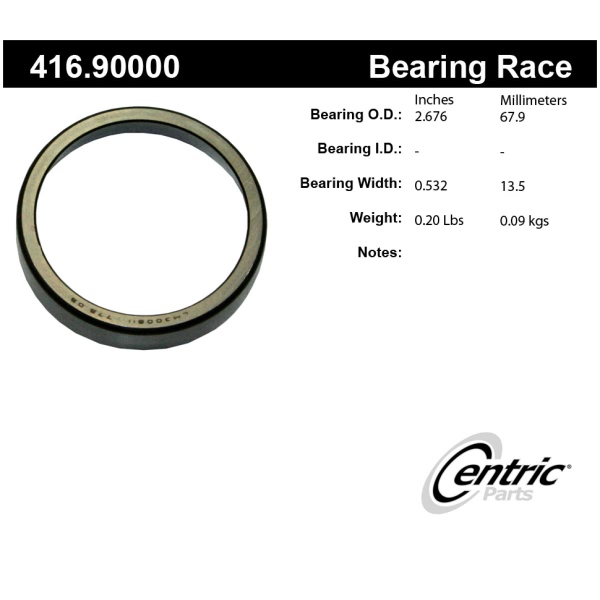 Centric Premium™ Rear Outer Wheel Bearing Race 416.90000