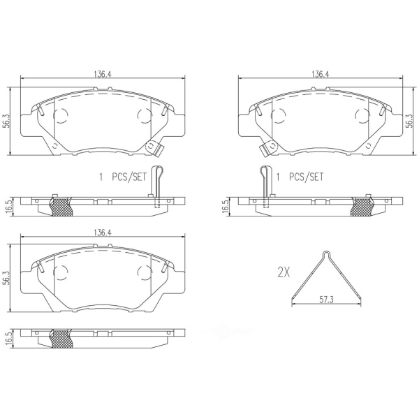 brembo Premium Ceramic Front Disc Brake Pads P28050N