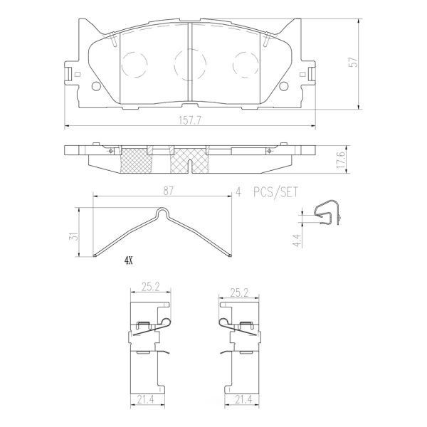 brembo Premium Ceramic Front Disc Brake Pads P83117N