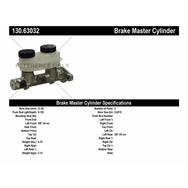 Centric Premium Brake Master Cylinder 130.63032