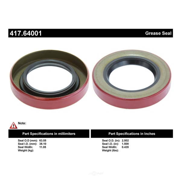Centric Premium™ Axle Shaft Seal 417.64001