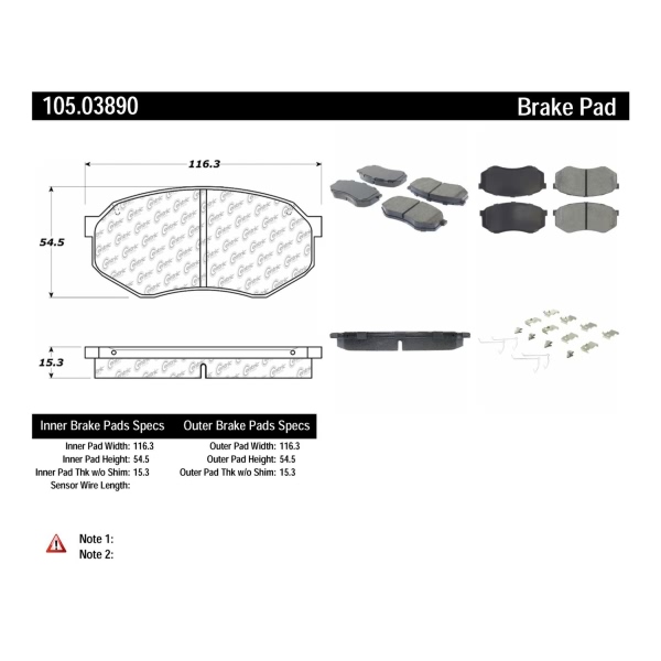 Centric Posi Quiet™ Ceramic Front Disc Brake Pads 105.03890