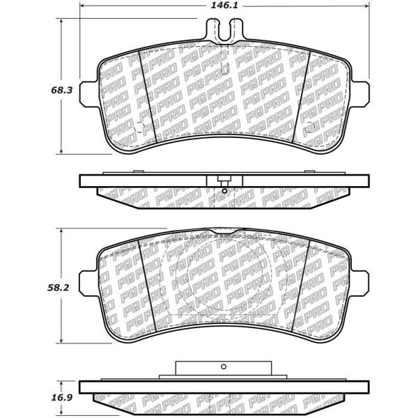 Centric Posi Quiet Pro™ Semi-Metallic Rear Disc Brake Pads 500.16690