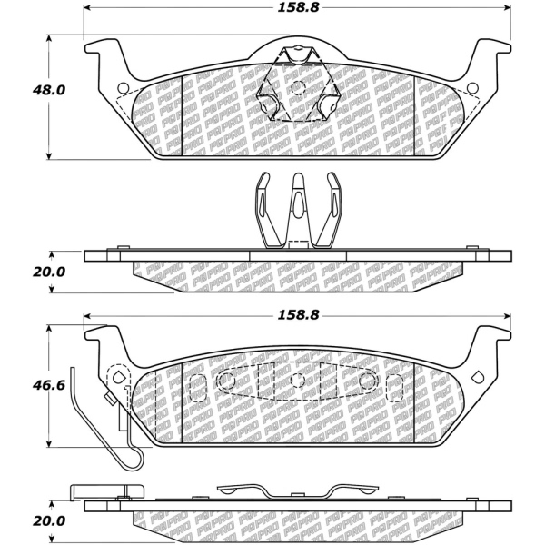 Centric Posi Quiet Pro™ Semi-Metallic Rear Disc Brake Pads 500.09630