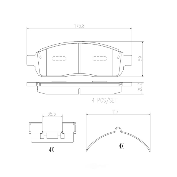 brembo Premium Ceramic Front Disc Brake Pads P24135N