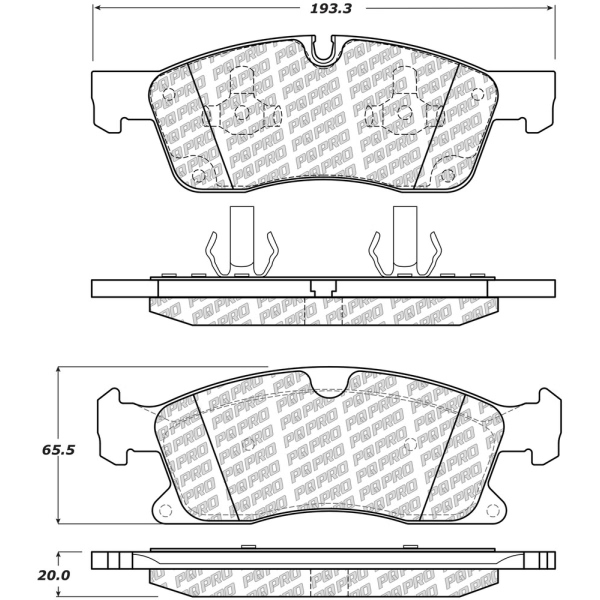 Centric Posi Quiet Pro™ Semi-Metallic Front Disc Brake Pads 500.16290