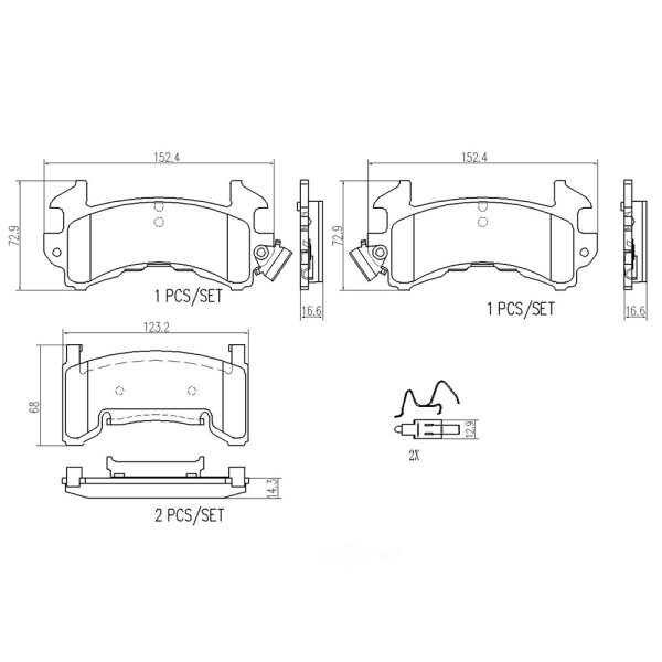 brembo Premium Ceramic Front Disc Brake Pads P10036N