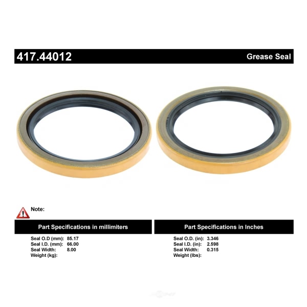 Centric Premium™ Front Inner Wheel Seal 417.44012
