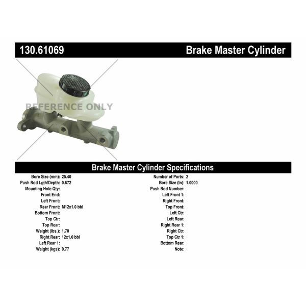 Centric Premium Brake Master Cylinder 130.61069