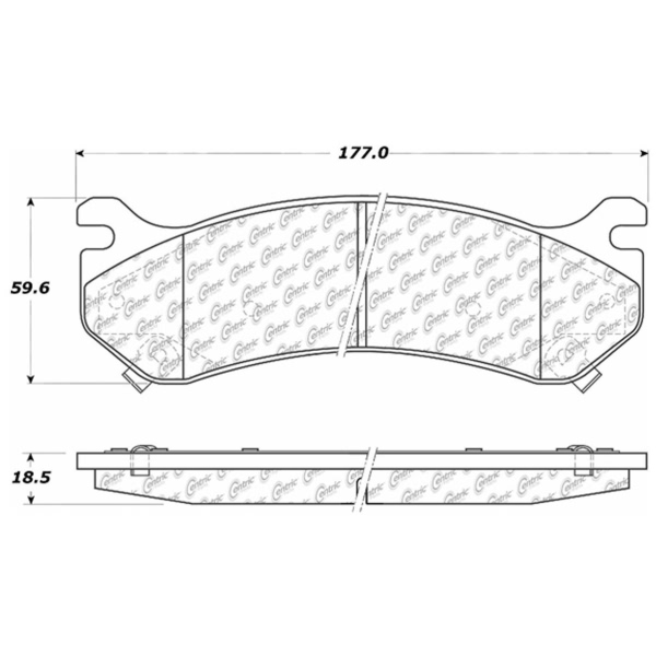 Centric Posi Quiet™ Extended Wear Semi-Metallic Rear Disc Brake Pads 106.07850