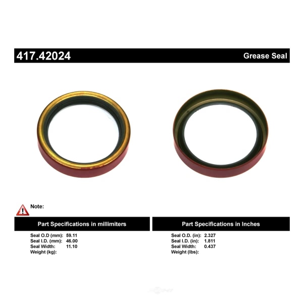 Centric Premium™ Front Inner Wheel Seal 417.42024