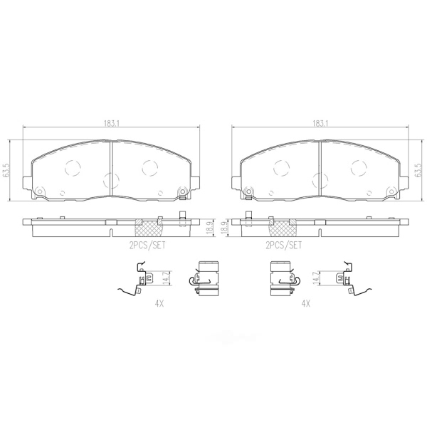 brembo Premium Ceramic Front Disc Brake Pads P11035N