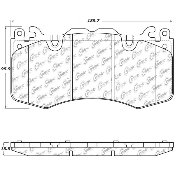Centric Posi Quiet™ Semi-Metallic Front Disc Brake Pads 104.14260