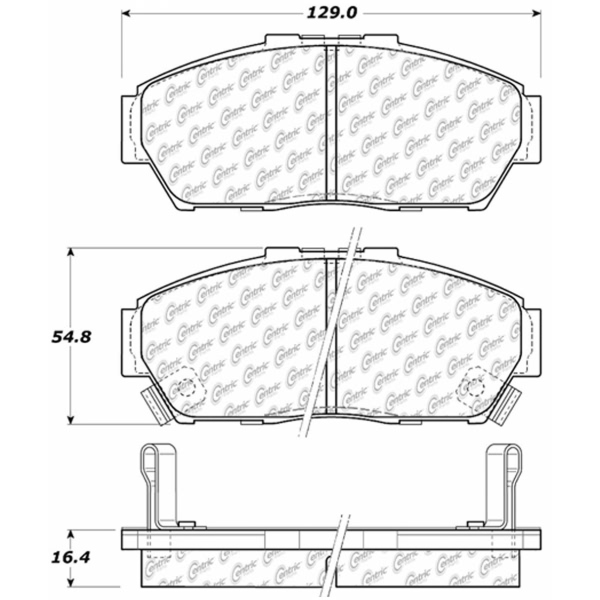 Centric Premium Semi-Metallic Front Disc Brake Pads 300.06170