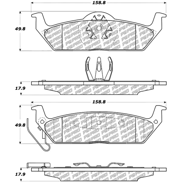 Centric Posi Quiet Pro™ Ceramic Rear Disc Brake Pads 500.10120