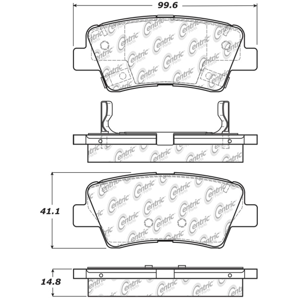 Centric Premium Ceramic Rear Disc Brake Pads 301.18480