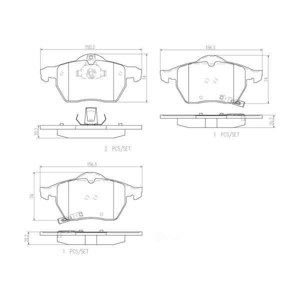 brembo Premium Ceramic Front Disc Brake Pads P59048N