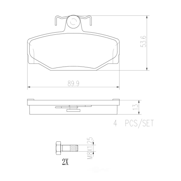 brembo Premium Ceramic Rear Disc Brake Pads P86009N