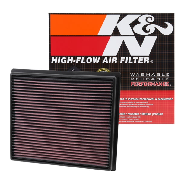 K&N 33 Series Panel Red Air Filter （11.813" L x 10.313" W x 1.625" H) 33-5017