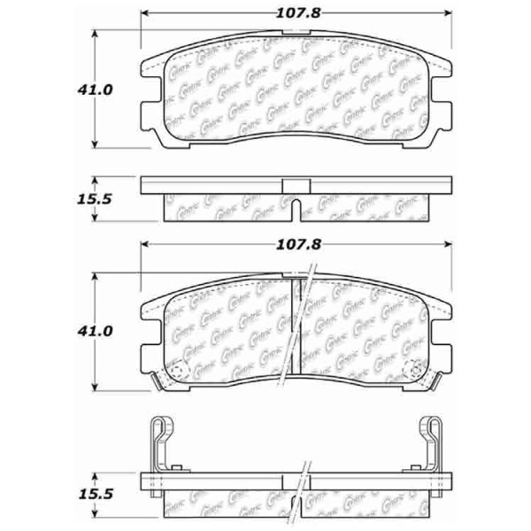 Centric Posi Quiet™ Ceramic Rear Disc Brake Pads 105.03831