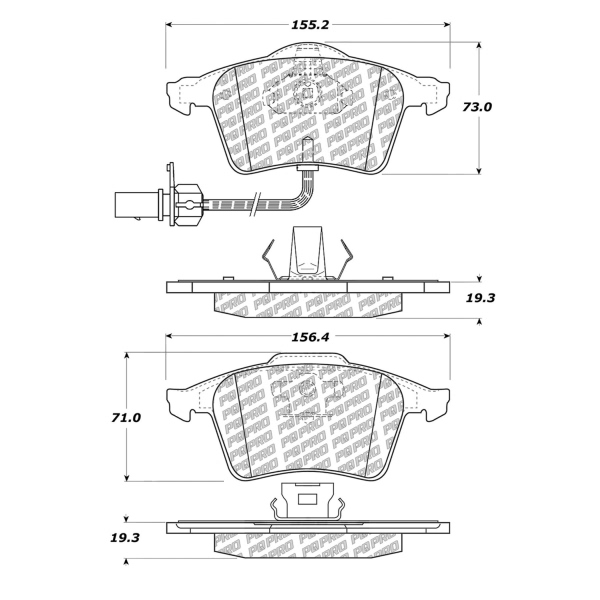Centric Posi Quiet Pro™ Semi-Metallic Front Disc Brake Pads 500.09151