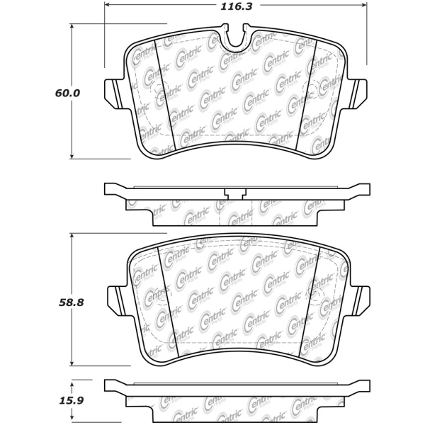 Centric Posi Quiet™ Semi-Metallic Rear Disc Brake Pads 104.15470