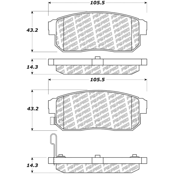 Centric Posi Quiet Pro™ Semi-Metallic Rear Disc Brake Pads 500.10080
