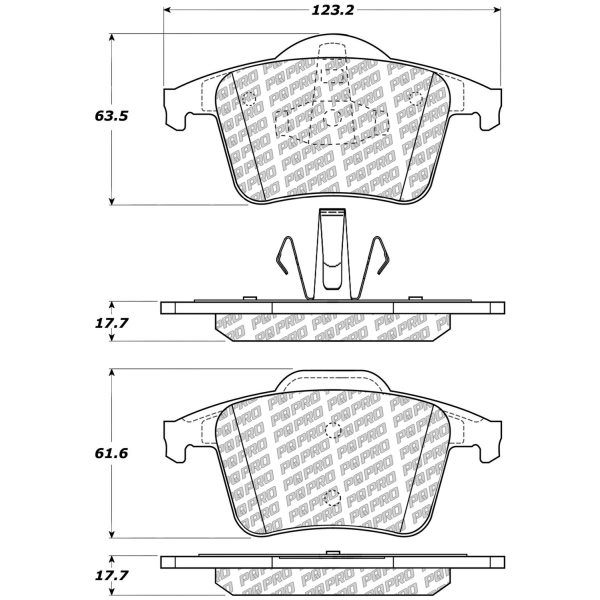Centric Posi Quiet Pro™ Semi-Metallic Rear Disc Brake Pads 500.09800