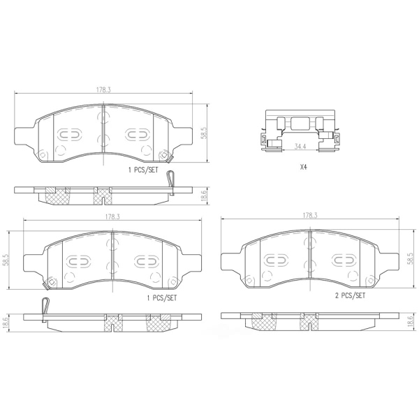 brembo Premium Ceramic Front Disc Brake Pads P10049N