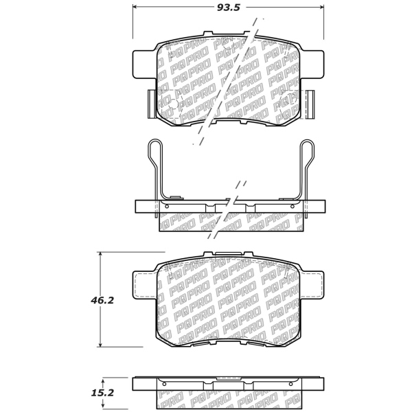 Centric Posi Quiet Pro™ Ceramic Rear Disc Brake Pads 500.14510