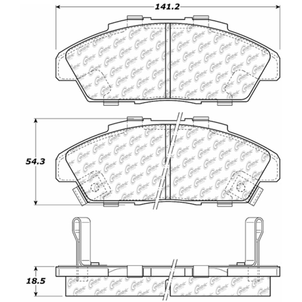 Centric Premium Semi-Metallic Front Disc Brake Pads 300.04960