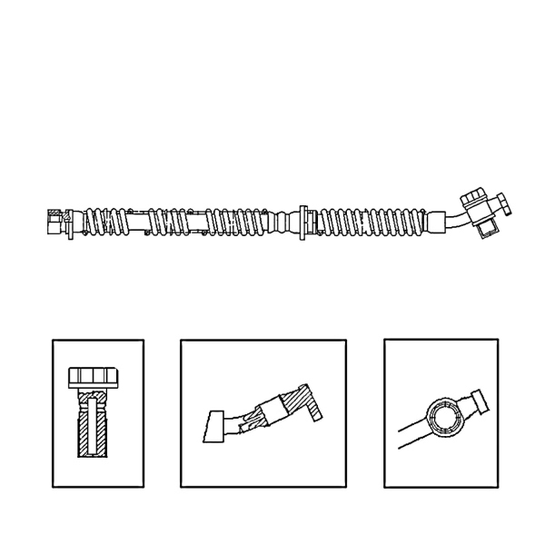 Centric Front Driver Side Lower Brake Hose 150.22002