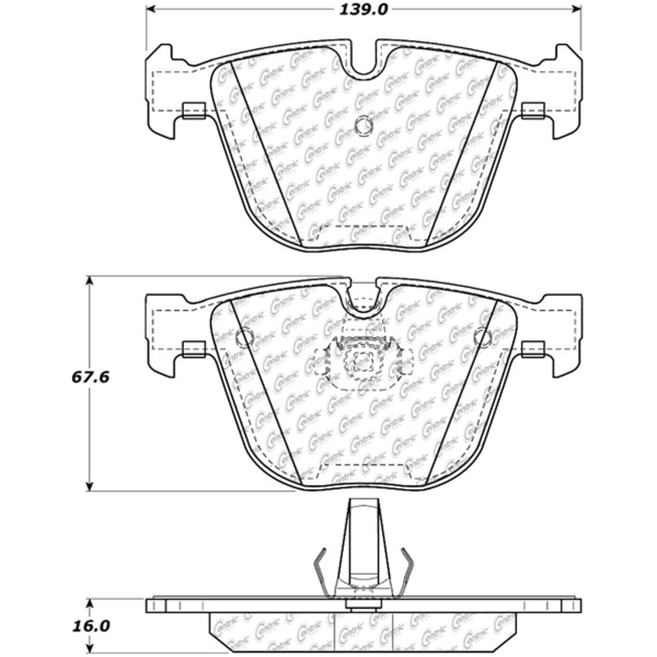 Centric Premium Semi-Metallic Rear Disc Brake Pads 300.09190