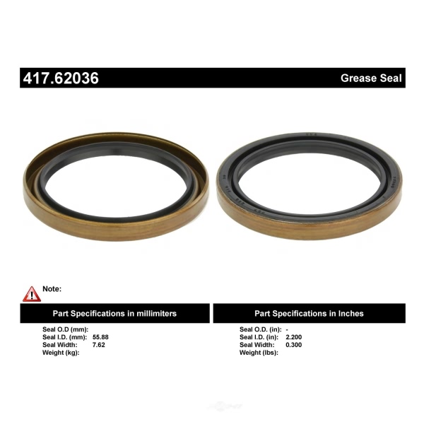 Centric Premium™ Axle Shaft Seal 417.62036