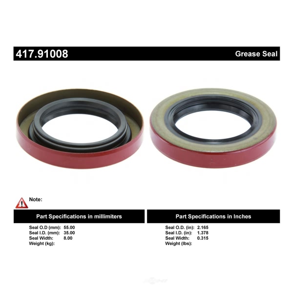 Centric Premium™ Axle Shaft Seal 417.91008