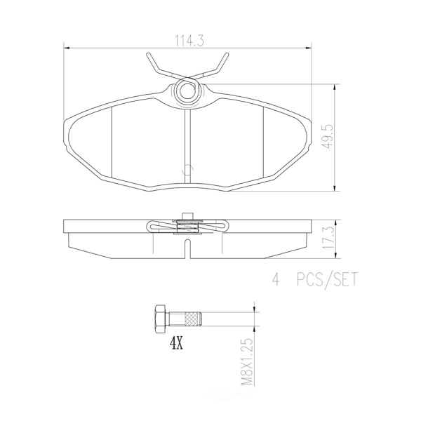 brembo Premium Ceramic Rear Disc Brake Pads P36013N