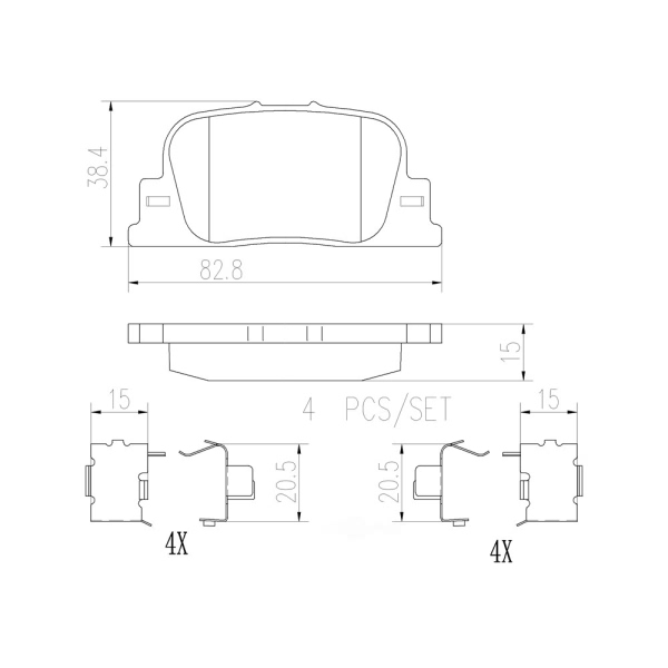 brembo Premium Ceramic Rear Disc Brake Pads P83063N