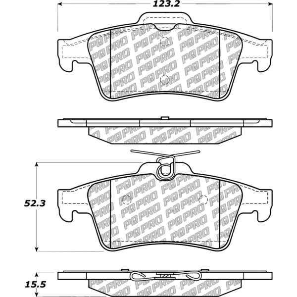 Centric Posi Quiet Pro™ Semi-Metallic Rear Disc Brake Pads 500.10950