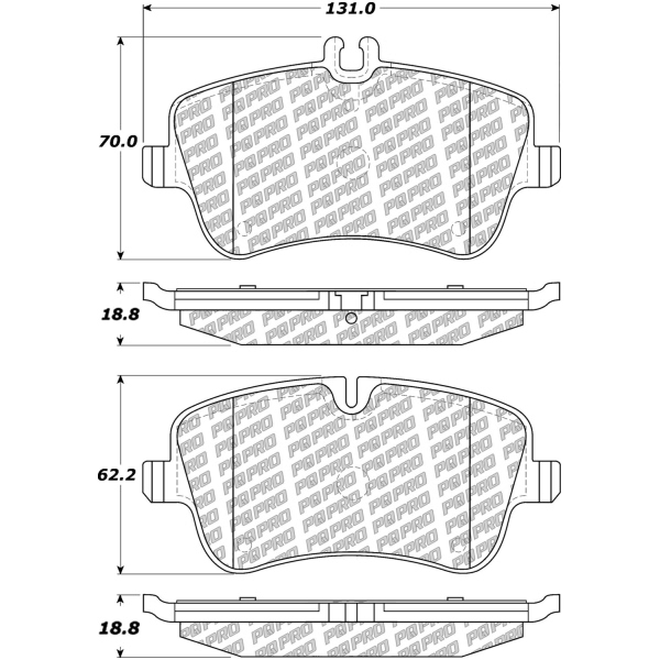 Centric Posi Quiet Pro™ Semi-Metallic Front Disc Brake Pads 500.08720