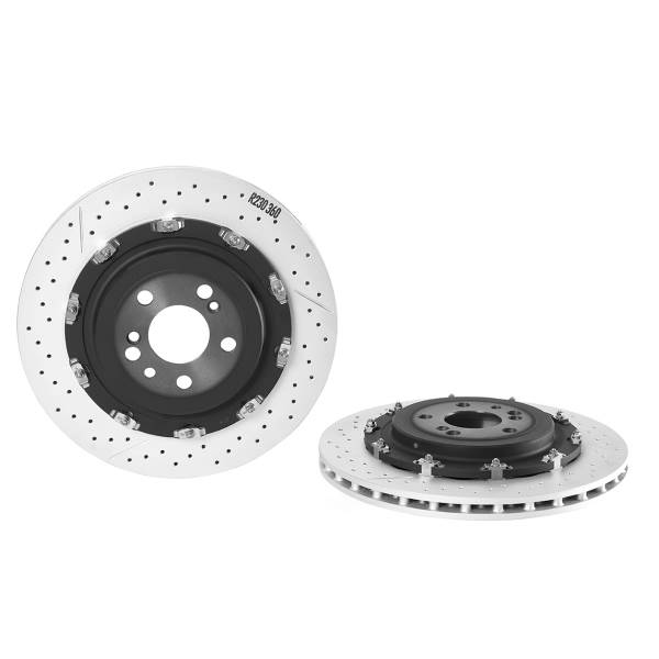 brembo OE Replacement Drilled and Slotted Vented Rear Brake Rotor 09.9315.23