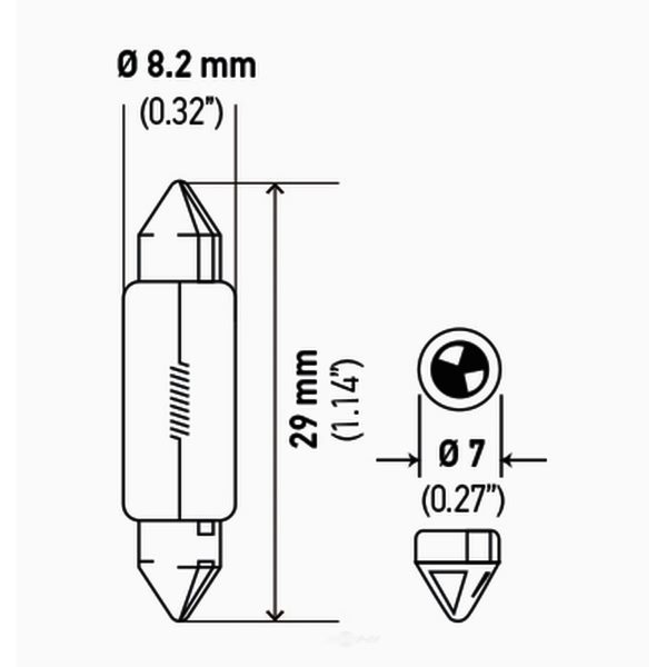 Hella De3021Tb Standard Series Incandescent Miniature Light Bulb DE3021TB