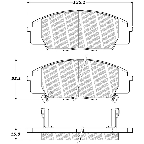 Centric Posi Quiet Pro™ Semi-Metallic Front Disc Brake Pads 500.08290