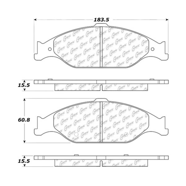 Centric Posi Quiet™ Extended Wear Semi-Metallic Front Disc Brake Pads 106.08040