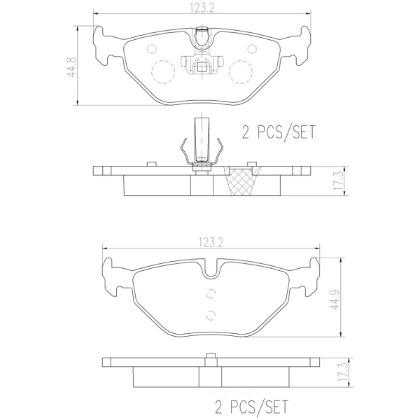 brembo Premium Ceramic Rear Disc Brake Pads P06025N