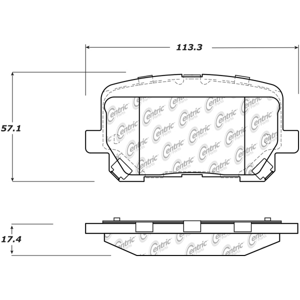 Centric Posi Quiet™ Extended Wear Semi-Metallic Rear Disc Brake Pads 106.17660